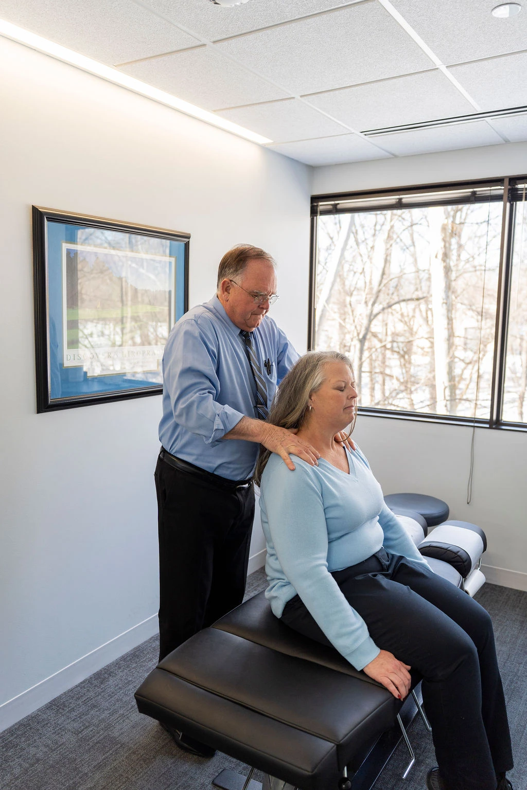 Patient receiving neck-focused chiropractic care at ProHealth Chiropractic Rockville
